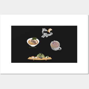 Hungry Baby Dragon Set of 4 Posters and Art